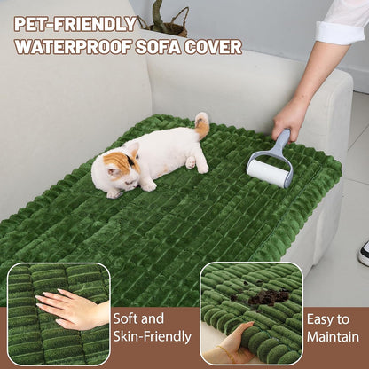 Couch Cover for Dogs Washable, Non Slip Soft Cozy Brown
