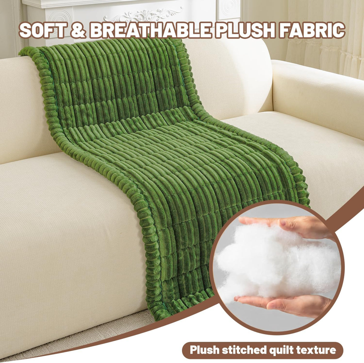 Couch Cover for Dogs Washable, Non Slip Soft Cozy Brown