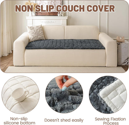 Couch Cover for Dogs Washable, Non Slip Soft Cozy Brown