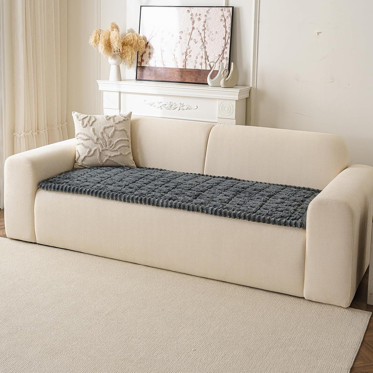 Couch Cover for Dogs Washable, Non Slip Soft Cozy Brown