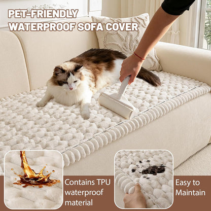 Couch Cover for Dogs Washable, Non Slip Soft Cozy Brown