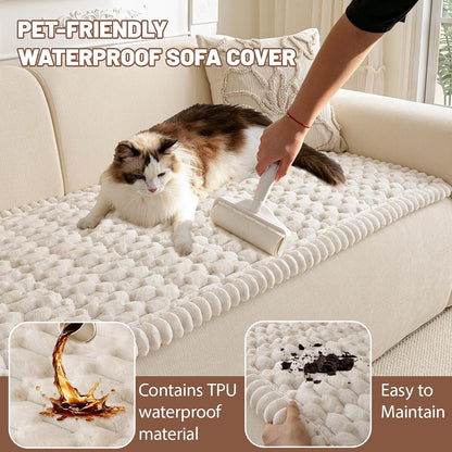Couch Cover for Dogs Washable, Non Slip Soft Cozy Brown