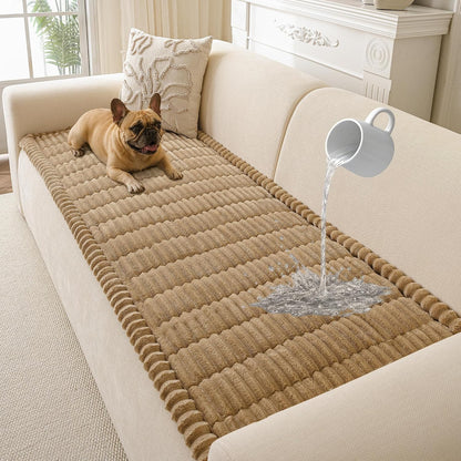 Couch Cover for Dogs Washable, Non Slip Soft Cozy Brown