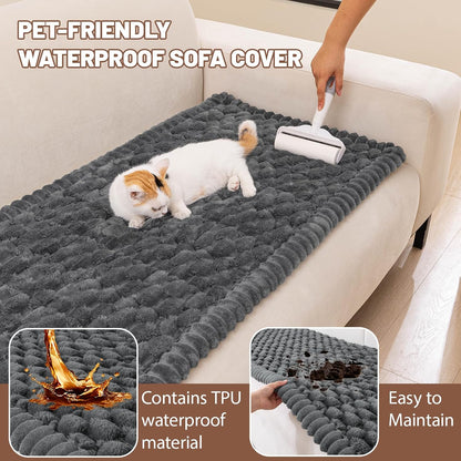 Couch Cover for Dogs Washable, Non Slip Soft Cozy Brown