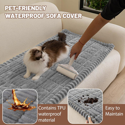 Couch Cover for Dogs Washable, Non Slip Soft Cozy Brown
