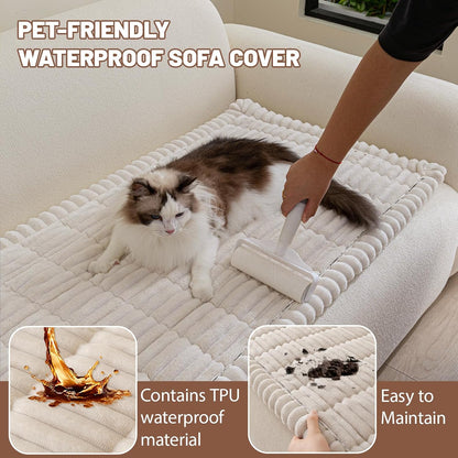 Couch Cover for Dogs Washable, Non Slip Soft Cozy Brown