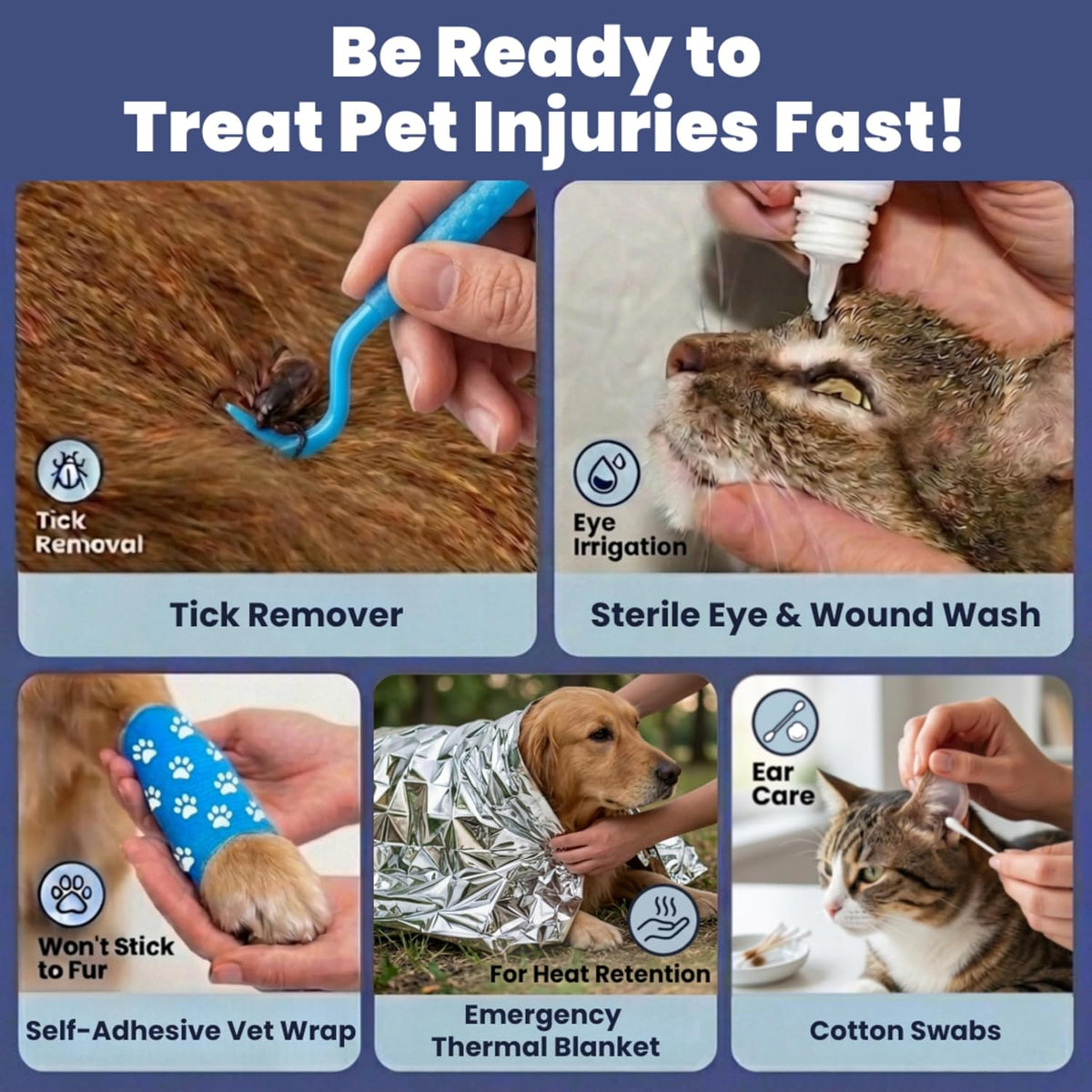 Dog First Aid Kit - Vet-Approved Emergency Kit for Dogs & Cats - Essential