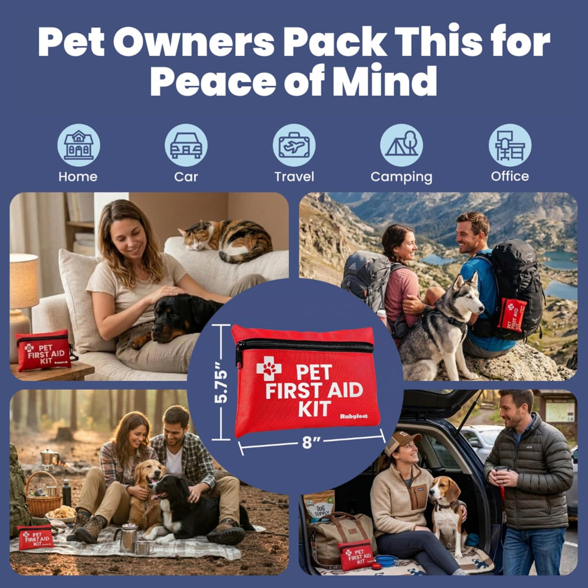 Dog First Aid Kit - Vet-Approved Emergency Kit for Dogs & Cats - Essential