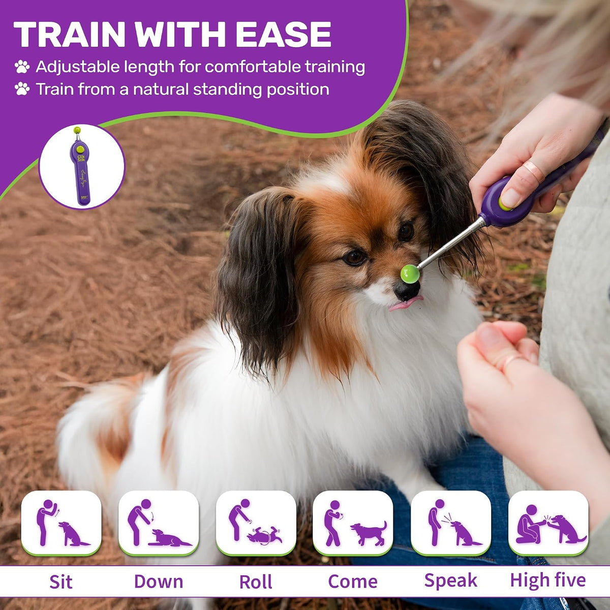 Terry Ryan Clik Stik by Karen Pryor – All-in-One Retractable Target Stick & Dog Clicker for Effective Pet Training, Telescopes 6-23 Inch, Includes Expert Training Guide, Durable & Easy to Use