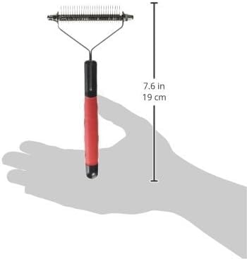 RYAN'S PET SUPPLIES Paw Brothers 13-Blade Coarse Double Wide Dematting Undercoat Rake for Dogs and Cats, Professional Grade, Dog Shedding Brush, Stainless Steel Blades, Rounded Gentle Teeth