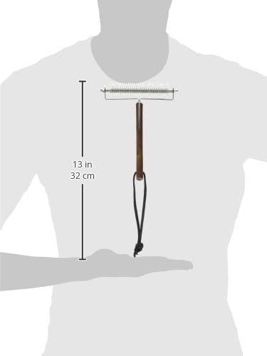 Mars Coat King Triple Wide Dematting Undercoat Grooming Rake Stripper Tool for Horses, Stainless Steel with Wooden Handle, Made in Germany, 60 Blade Extra Fine