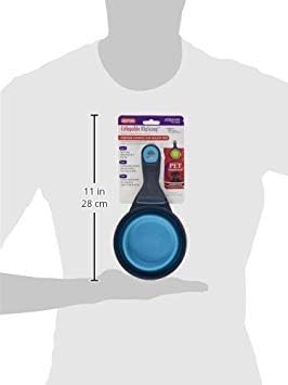 Dexas Pets Collapsible KlipScoop Collapsible Dry Dog Food Scoop and Dog Food Bag Clip, 1 Cup Capacity, Pro Blue