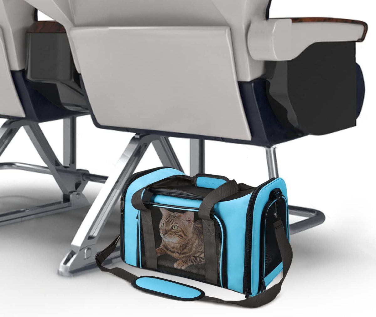 Cat Carriers Dog Carrier Pet Carrier for Small / Medium Cats Dogs Puppies (Up To 15lbs), TSA Airline Approved Small Dog Carrier Soft Sided, Collapsible Waterproof Travel Puppy Carrier -Black
