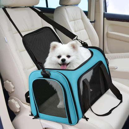 Cat Carriers Dog Carrier Pet Carrier for Small / Medium Cats Dogs Puppies (Up To 15lbs), TSA Airline Approved Small Dog Carrier Soft Sided, Collapsible Waterproof Travel Puppy Carrier -Black