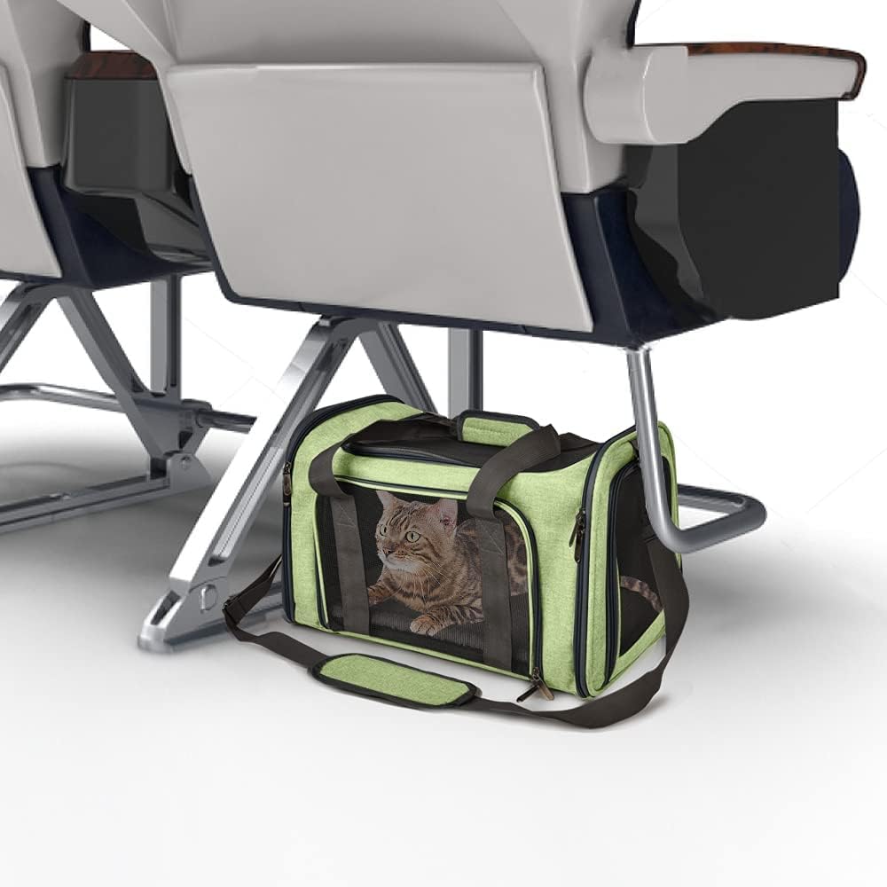 Cat Carriers Dog Carrier Pet Carrier for Small / Medium Cats Dogs Puppies (Up To 15lbs), TSA Airline Approved Small Dog Carrier Soft Sided, Collapsible Waterproof Travel Puppy Carrier -Black