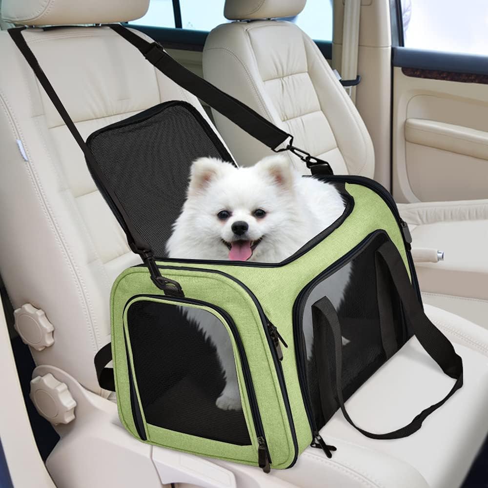 Cat Carriers Dog Carrier Pet Carrier for Small / Medium Cats Dogs Puppies (Up To 15lbs), TSA Airline Approved Small Dog Carrier Soft Sided, Collapsible Waterproof Travel Puppy Carrier -Black