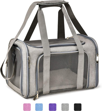 Cat Carriers Dog Carrier Pet Carrier for Small / Medium Cats Dogs Puppies (Up To 15lbs), TSA Airline Approved Small Dog Carrier Soft Sided, Collapsible Waterproof Travel Puppy Carrier -Black