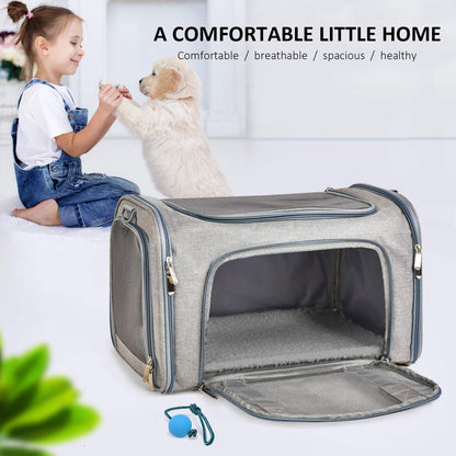 Cat Carriers Dog Carrier Pet Carrier for Small / Medium Cats Dogs Puppies (Up To 15lbs), TSA Airline Approved Small Dog Carrier Soft Sided, Collapsible Waterproof Travel Puppy Carrier -Black