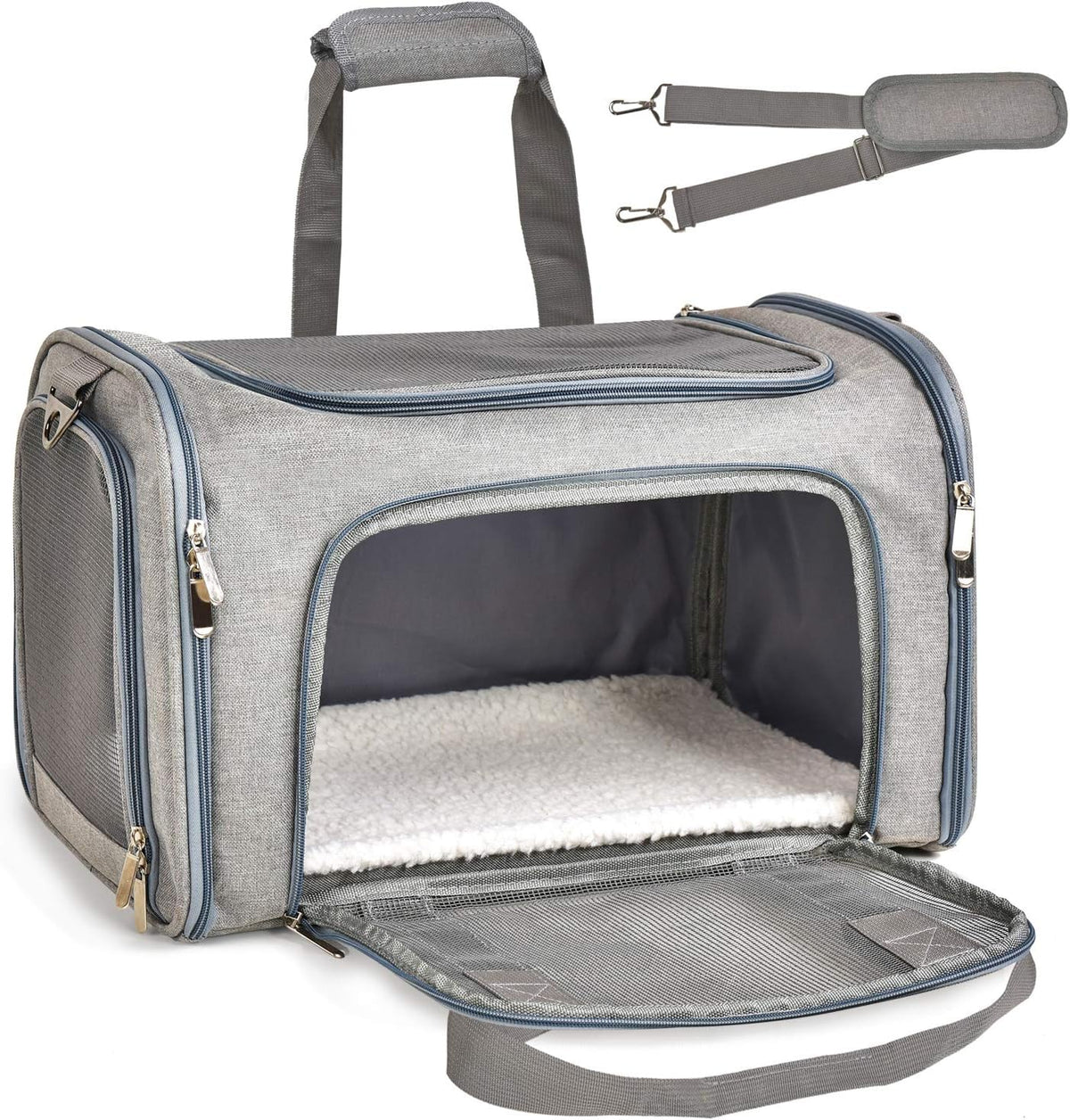 Cat Carriers Dog Carrier Pet Carrier for Small / Medium Cats Dogs Puppies (Up To 15lbs), TSA Airline Approved Small Dog Carrier Soft Sided, Collapsible Waterproof Travel Puppy Carrier -Black