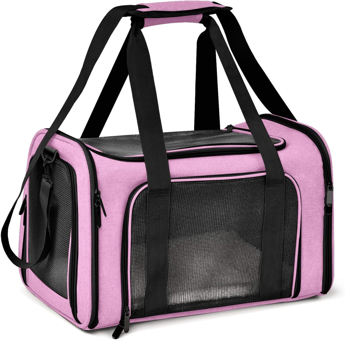 Cat Carriers Dog Carrier Pet Carrier for Small / Medium Cats Dogs Puppies (Up To 15lbs), TSA Airline Approved Small Dog Carrier Soft Sided, Collapsible Waterproof Travel Puppy Carrier -Black