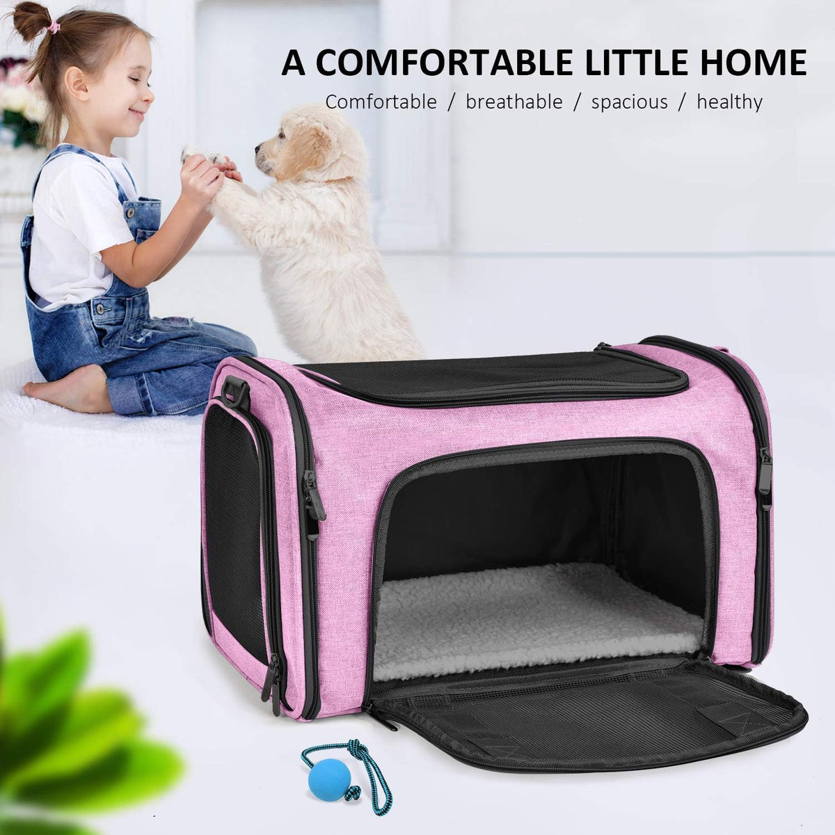 Cat Carriers Dog Carrier Pet Carrier for Small / Medium Cats Dogs Puppies (Up To 15lbs), TSA Airline Approved Small Dog Carrier Soft Sided, Collapsible Waterproof Travel Puppy Carrier -Black