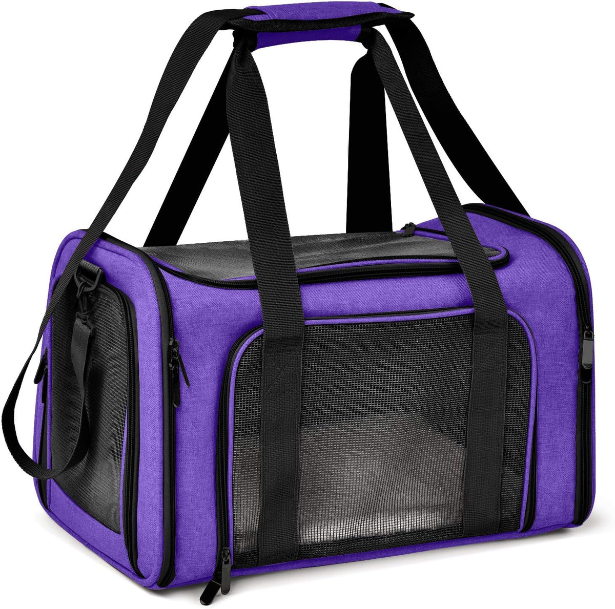 Cat Carriers Dog Carrier Pet Carrier for Small / Medium Cats Dogs Puppies (Up To 15lbs), TSA Airline Approved Small Dog Carrier Soft Sided, Collapsible Waterproof Travel Puppy Carrier -Black