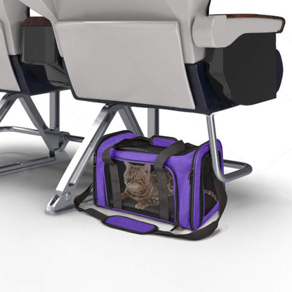 Cat Carriers Dog Carrier Pet Carrier for Small / Medium Cats Dogs Puppies (Up To 15lbs), TSA Airline Approved Small Dog Carrier Soft Sided, Collapsible Waterproof Travel Puppy Carrier -Black