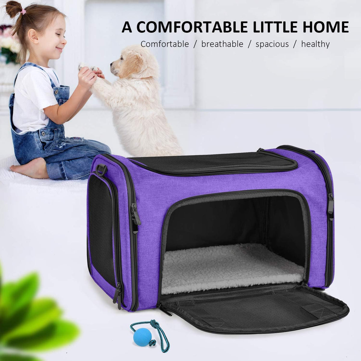 Cat Carriers Dog Carrier Pet Carrier for Small / Medium Cats Dogs Puppies (Up To 15lbs), TSA Airline Approved Small Dog Carrier Soft Sided, Collapsible Waterproof Travel Puppy Carrier -Black