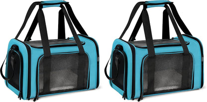 Cat Carriers Dog Carrier Pet Carrier for Small / Medium Cats Dogs Puppies (Up To 15lbs), TSA Airline Approved Small Dog Carrier Soft Sided, Collapsible Waterproof Travel Puppy Carrier -Black