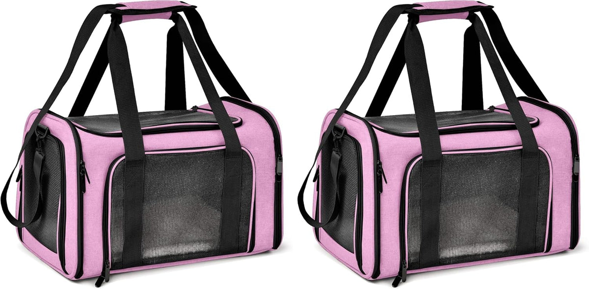 Cat Carriers Dog Carrier Pet Carrier for Small / Medium Cats Dogs Puppies (Up To 15lbs), TSA Airline Approved Small Dog Carrier Soft Sided, Collapsible Waterproof Travel Puppy Carrier -Black