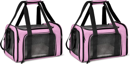 Cat Carriers Dog Carrier Pet Carrier for Small / Medium Cats Dogs Puppies (Up To 15lbs), TSA Airline Approved Small Dog Carrier Soft Sided, Collapsible Waterproof Travel Puppy Carrier -Black