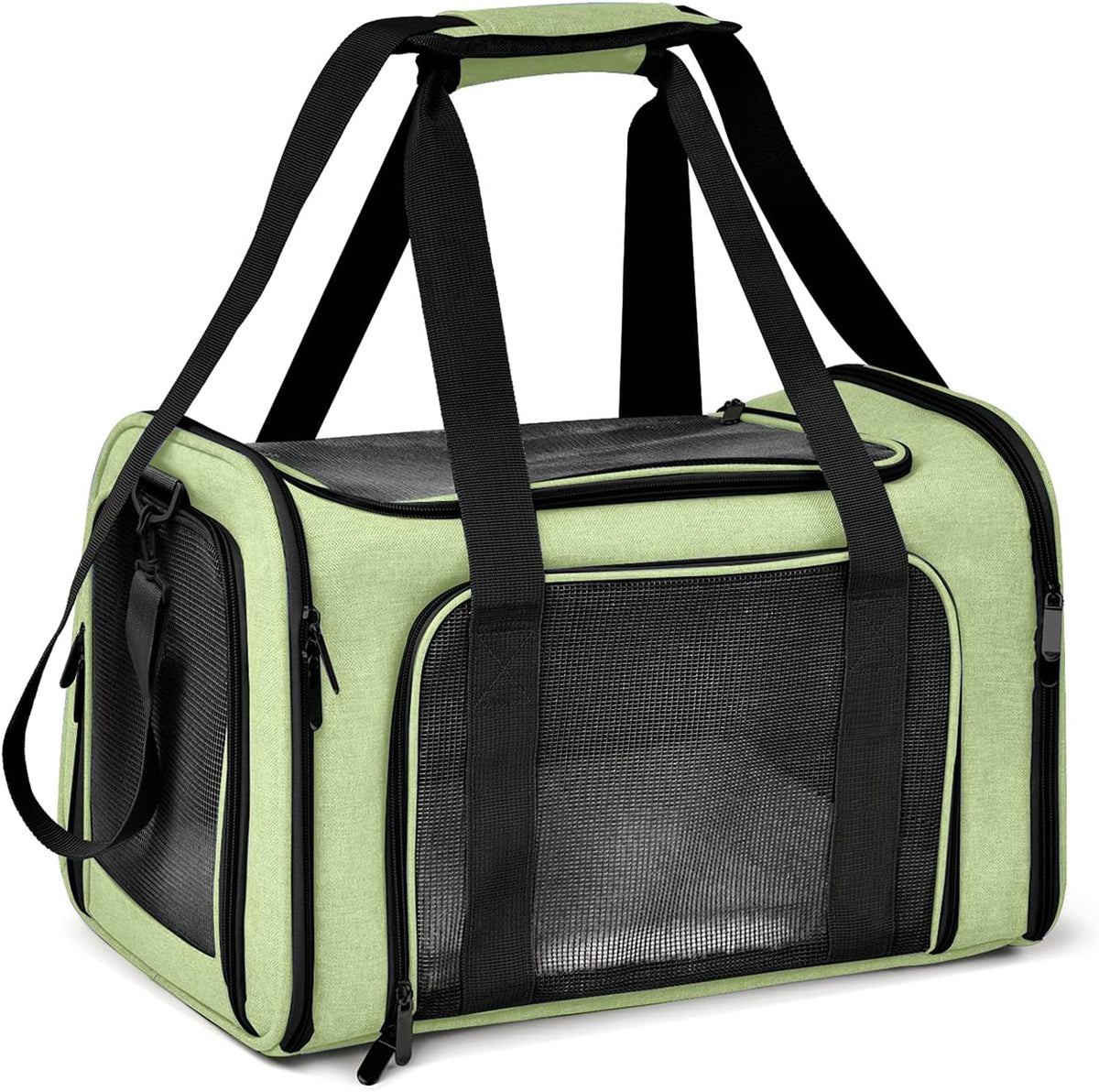 Cat Carriers Dog Carrier Pet Carrier for Small / Medium Cats Dogs Puppies (Up To 15lbs), TSA Airline Approved Small Dog Carrier Soft Sided, Collapsible Waterproof Travel Puppy Carrier -Black