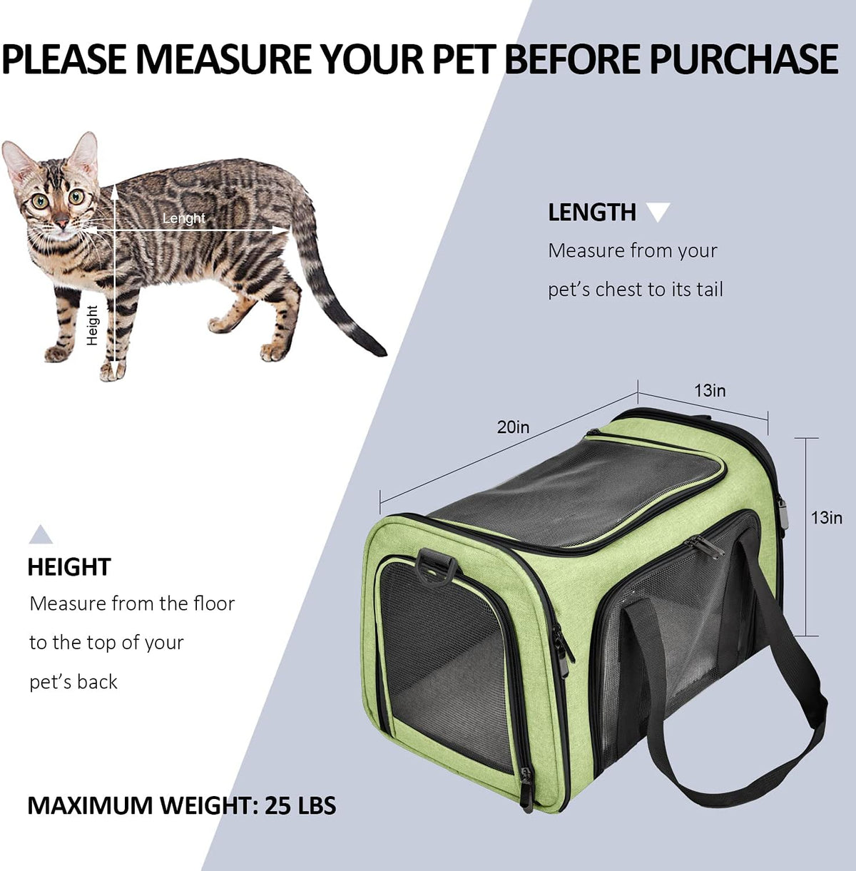 Cat Carriers Dog Carrier Pet Carrier for Small / Medium Cats Dogs Puppies (Up To 15lbs), TSA Airline Approved Small Dog Carrier Soft Sided, Collapsible Waterproof Travel Puppy Carrier -Black