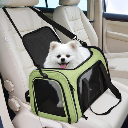 Cat Carriers Dog Carrier Pet Carrier for Small / Medium Cats Dogs Puppies (Up To 15lbs), TSA Airline Approved Small Dog Carrier Soft Sided, Collapsible Waterproof Travel Puppy Carrier -Black