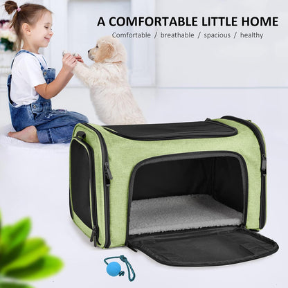 Cat Carriers Dog Carrier Pet Carrier for Small / Medium Cats Dogs Puppies (Up To 15lbs), TSA Airline Approved Small Dog Carrier Soft Sided, Collapsible Waterproof Travel Puppy Carrier -Black