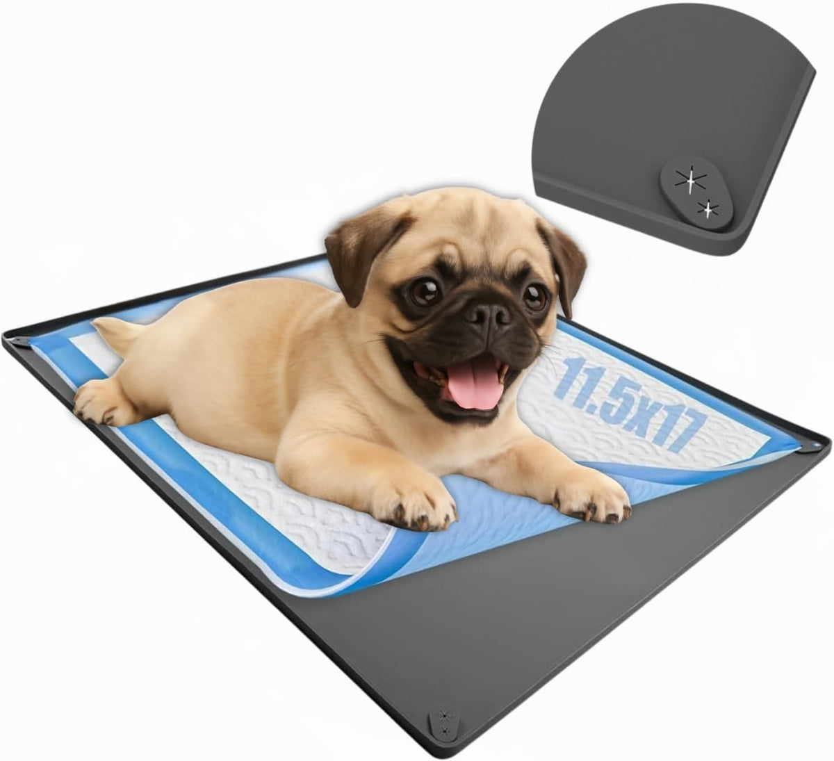 Dog Pee Pad Holder Tray Fits for 28” x 30” Pee Pads - 1 Pack - Grey