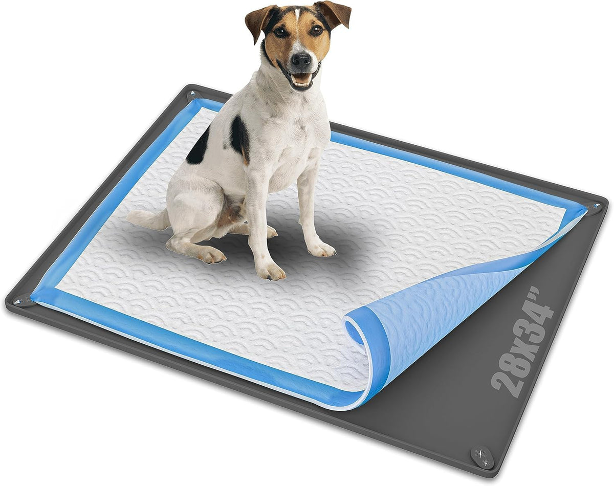 Dog Pee Pad Holder Tray Fits for 28” x 30” Pee Pads - 1 Pack - Grey