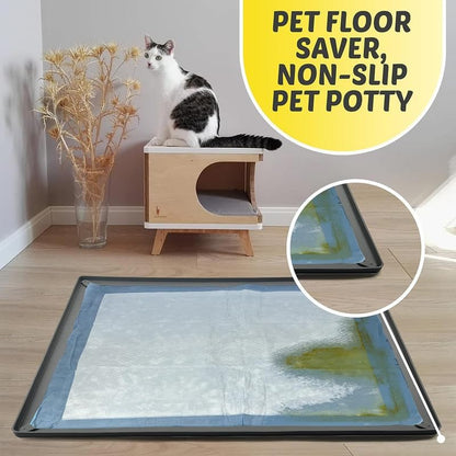 Dog Pee Pad Holder Tray Fits for 28” x 30” Pee Pads - 1 Pack - Grey