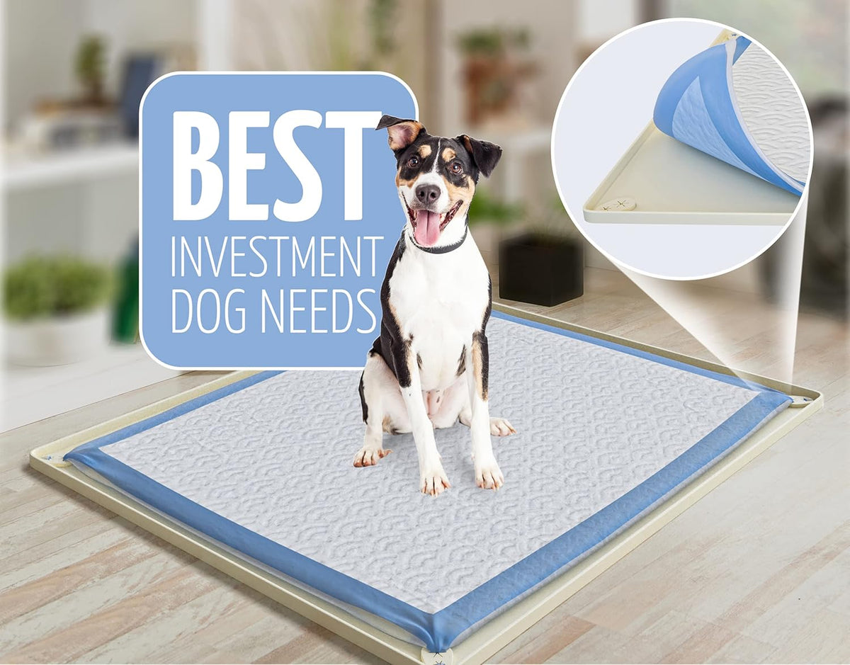 Dog Pee Pad Holder Tray Fits for 28” x 30” Pee Pads - 1 Pack - Grey
