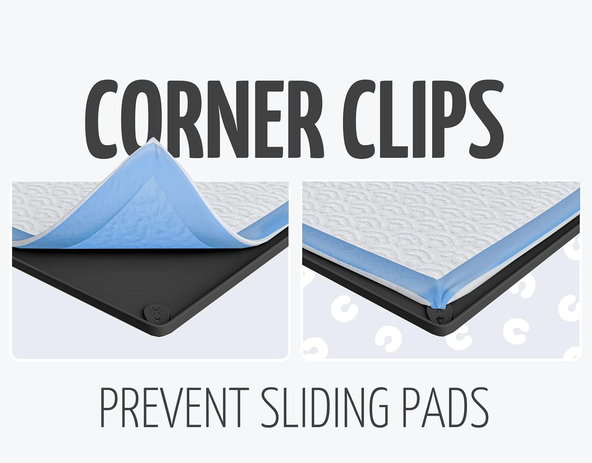 Dog Pee Pad Holder Tray Fits for 28” x 30” Pee Pads - 1 Pack - Grey