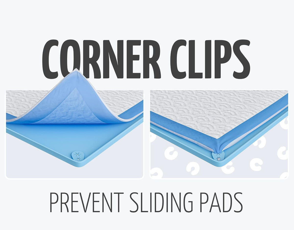 Dog Pee Pad Holder Tray Fits for 28” x 30” Pee Pads - 1 Pack - Grey