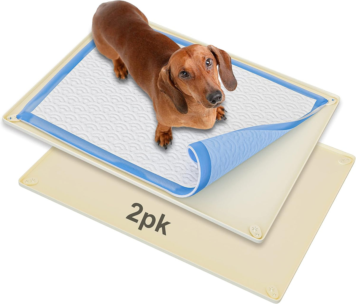 Dog Pee Pad Holder Tray Fits for 28” x 30” Pee Pads - 1 Pack - Grey