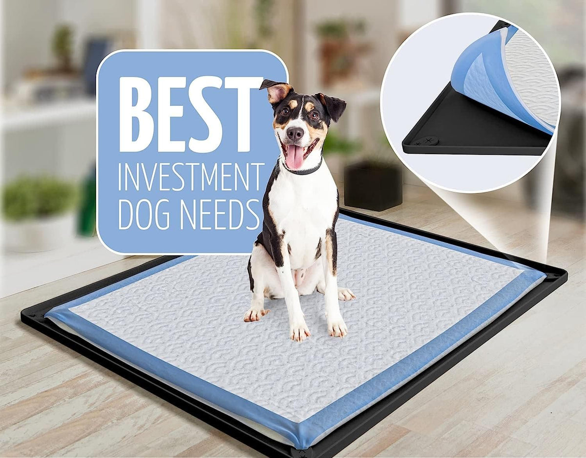 Dog Pee Pad Holder Tray Fits for 28” x 30” Pee Pads - 1 Pack - Grey