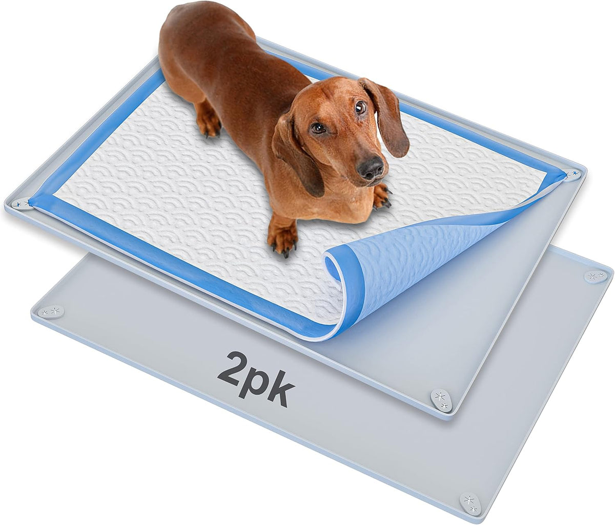 Dog Pee Pad Holder Tray Fits for 28” x 30” Pee Pads - 1 Pack - Grey