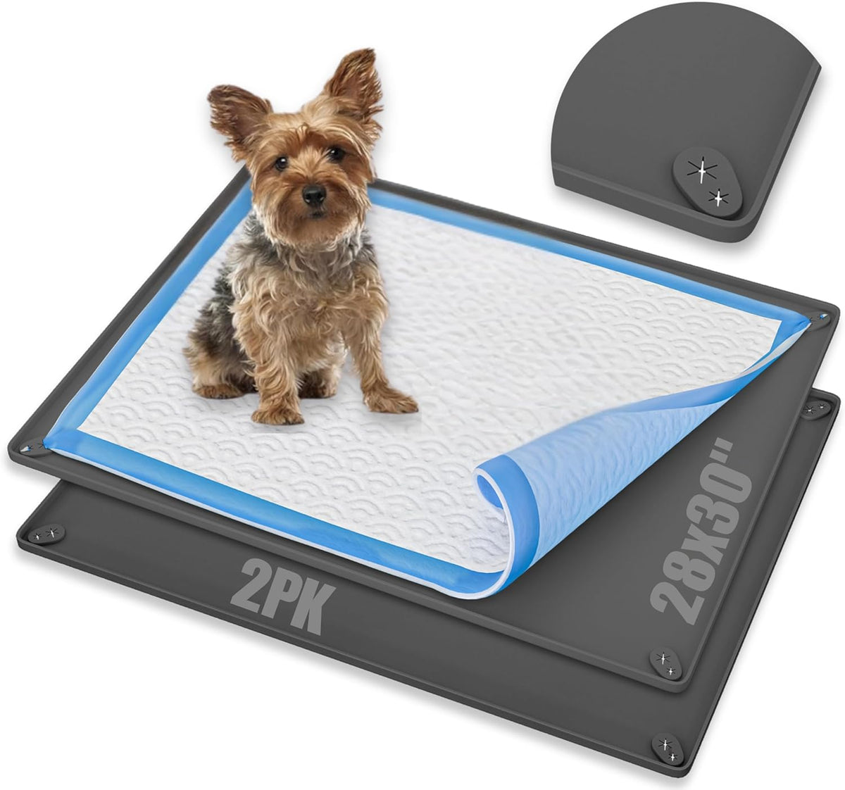 Dog Pee Pad Holder Tray Fits for 28” x 30” Pee Pads - 1 Pack - Grey