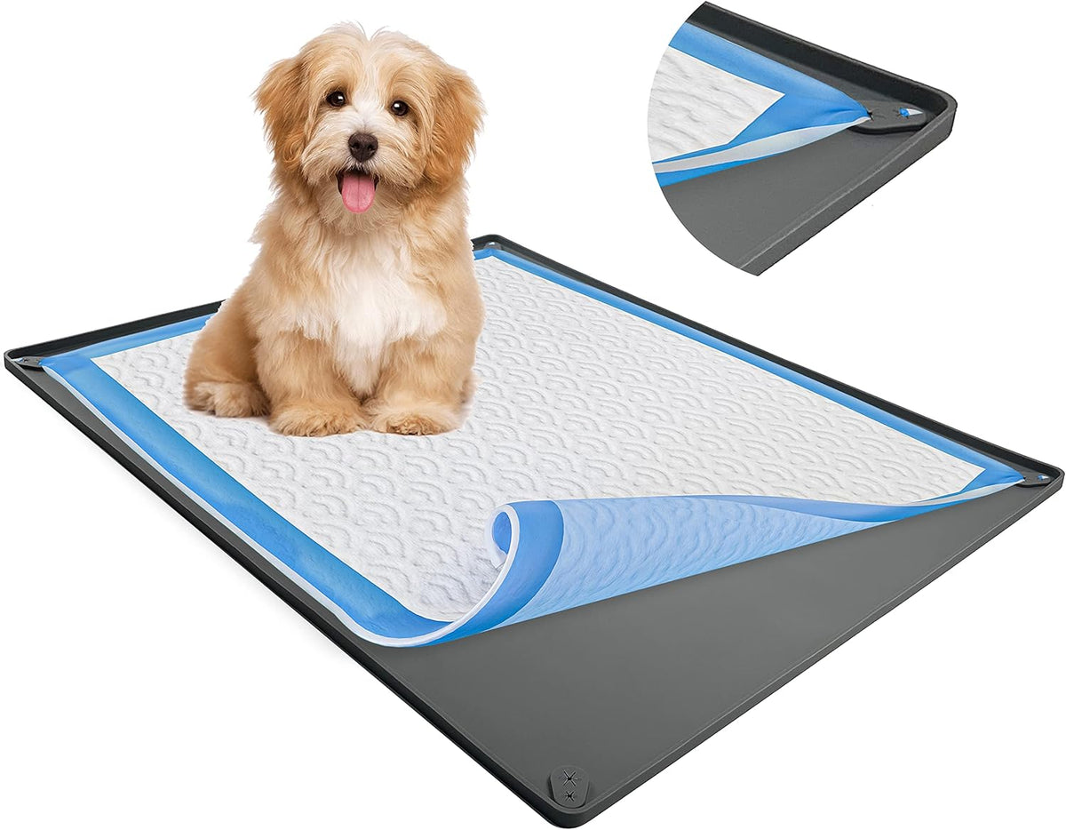 Dog Pee Pad Holder Tray Fits for 28” x 30” Pee Pads - 1 Pack - Grey