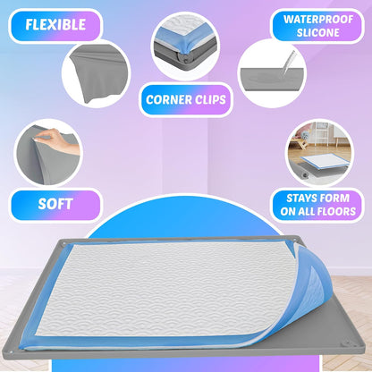 Dog Pee Pad Holder Tray Fits for 28” x 30” Pee Pads - 1 Pack - Grey