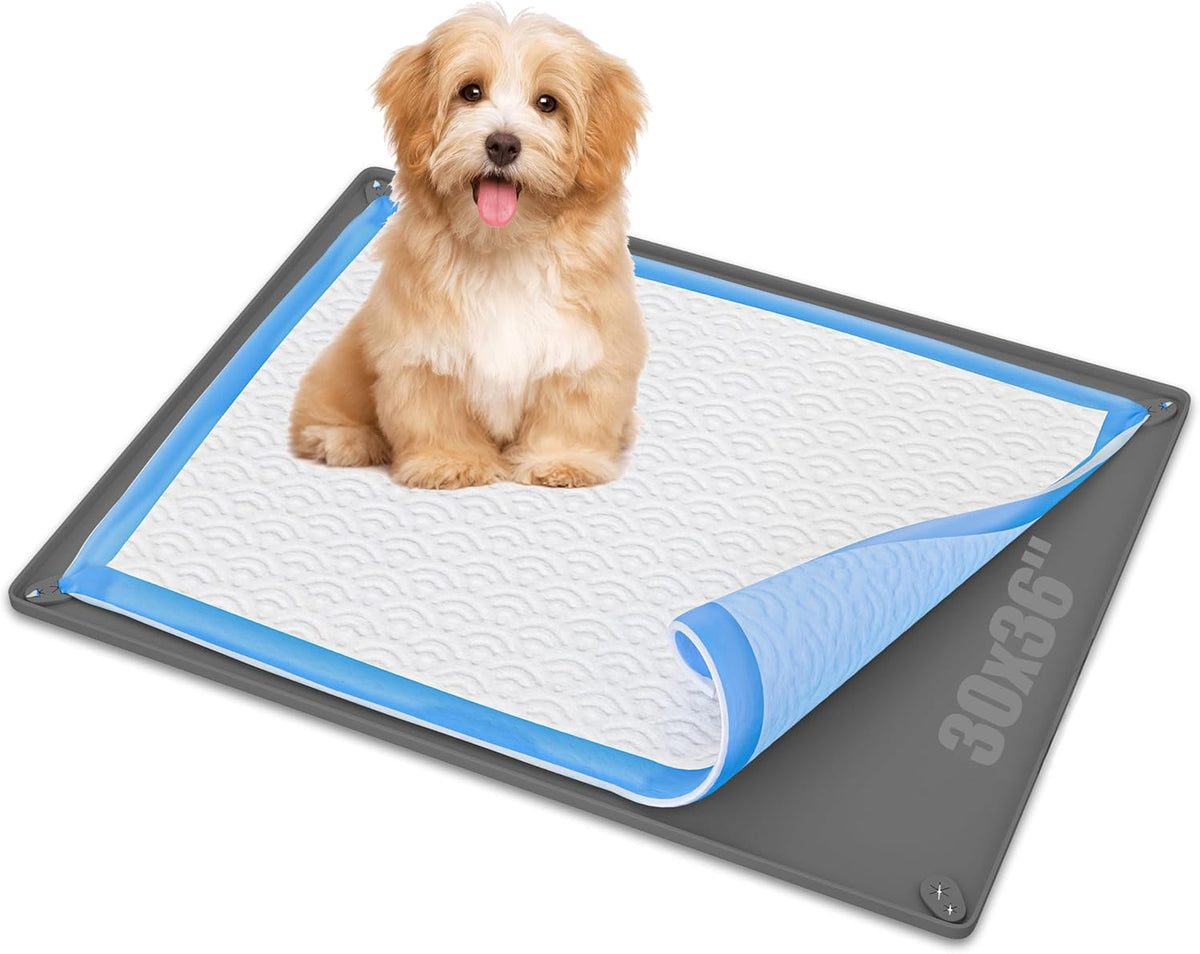 Dog Pee Pad Holder Tray Fits for 28” x 30” Pee Pads - 1 Pack - Grey