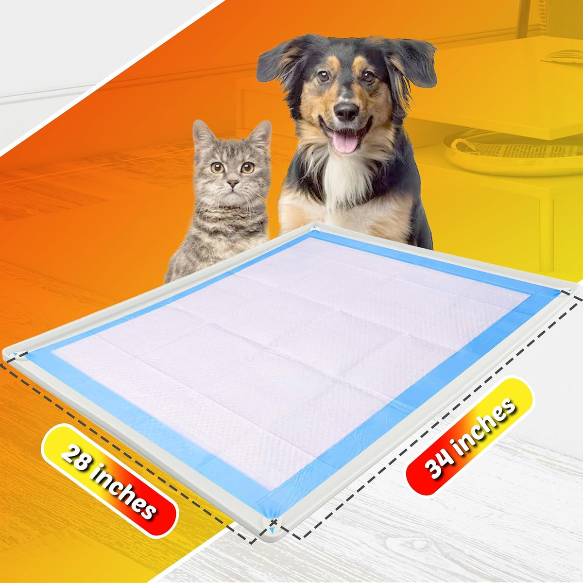 Dog Pee Pad Holder Tray Fits for 28” x 30” Pee Pads - 1 Pack - Grey