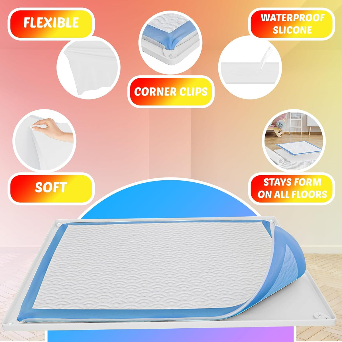 Dog Pee Pad Holder Tray Fits for 28” x 30” Pee Pads - 1 Pack - Grey